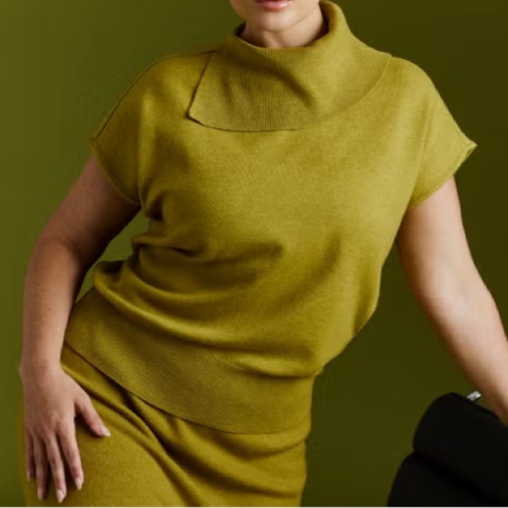 ELOQUII Bright Chartreuse Knit Poncho Sweater WOMEN SIZE 18/20